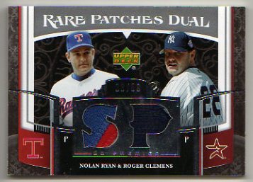 2007 Upper Deck Premier Nolan Ryan and Roger Clemens Dual Patch Card