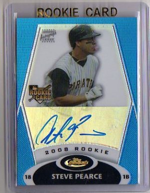 2008 Finest Autographed Blue Refractor Steve Pearce