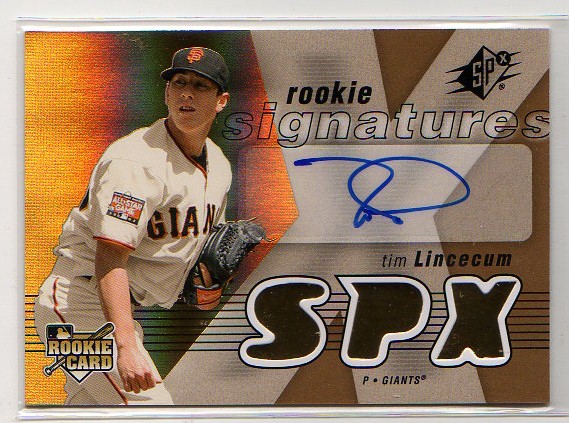 2007 SPx Autographed Rookie Card Tim Lincecum