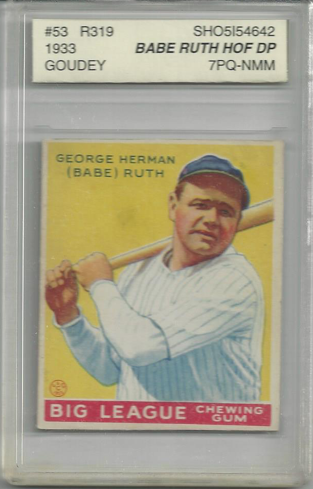 1933 Goudy Babe Ruth Baseball Card Front
